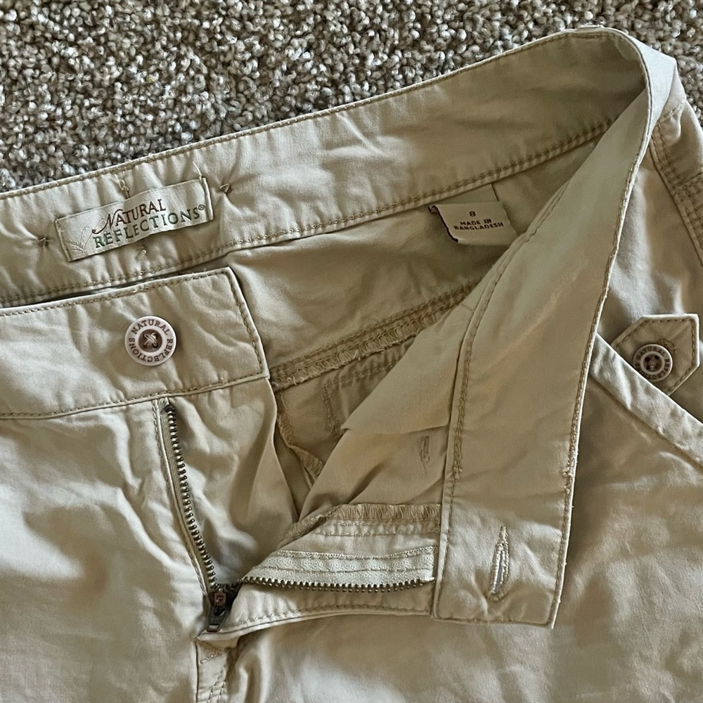 Natural Reflections Bermuda Shorts Women’s 8 Khaki Beige Y2K Outdoorsy Casual - Picture 5 of 13
